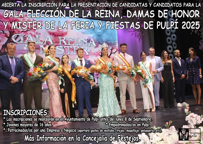 ABIERTO PLAZO INSCRIPCION GALA ELECCIÓN REINA Y MISTER 2025